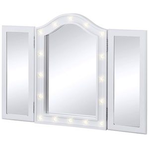 Vanity trifold light mirror